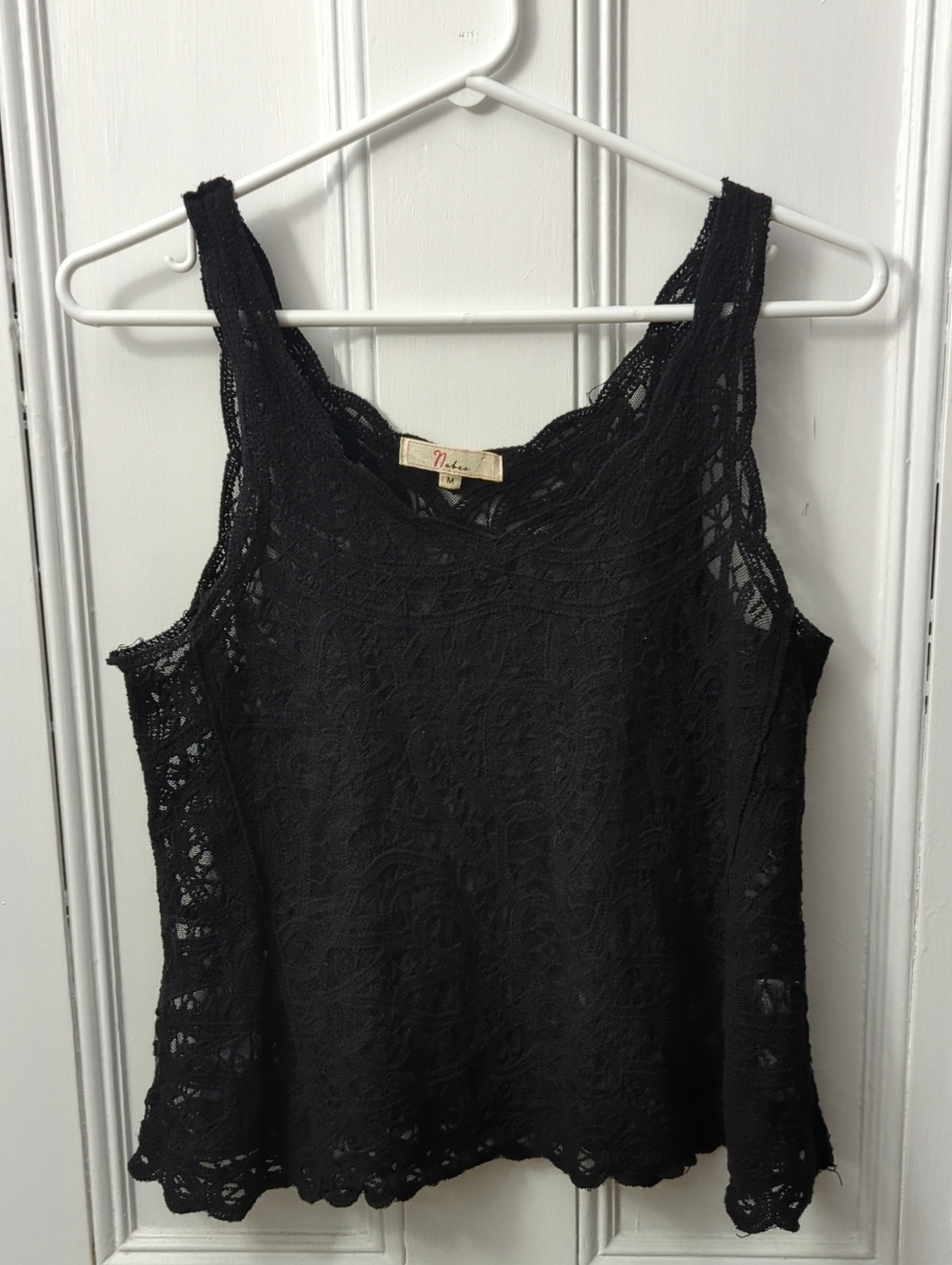 Nabee Black Lace Sleeveless Women's Top